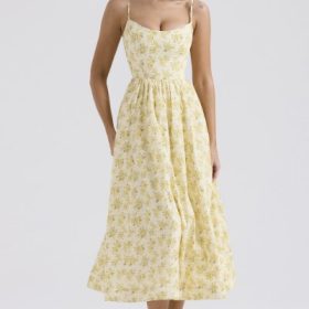Lolita Buttercup Vintage Floral Print Cotton Corset Sundress - Image 6
