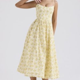 Lolita Buttercup Vintage Floral Print Cotton Corset Sundress - Image 7