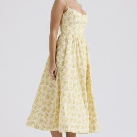 Lolita Buttercup Vintage Floral Print Cotton Corset Sundress - Image 9