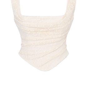 Una Vintage Cream Lace Corset - Image 2