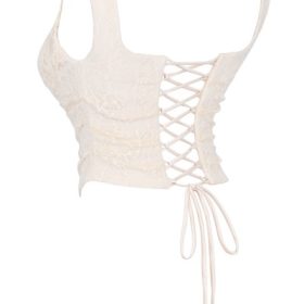 Una Vintage Cream Lace Corset - Image 3