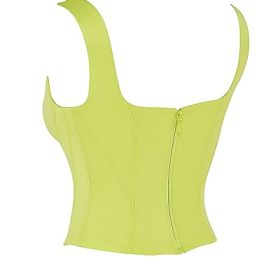Rafa Lime Satin Longline Corset - Image 3