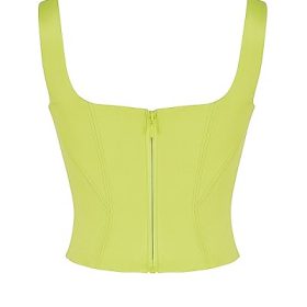 Rafa Lime Satin Longline Corset - Image 4