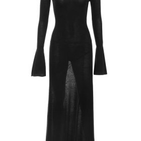 Sancha Black Knit Maxi Dress - Image 2