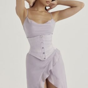 Vienne Grey Satin Underbust Corset - Image 5