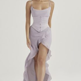 Vienne Grey Satin Underbust Corset - Image 7