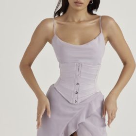 Vienne Grey Satin Underbust Corset - Image 10