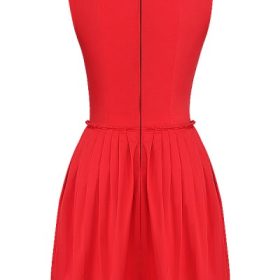 Cupid Scarlet Pleated Mini Dress - Image 4
