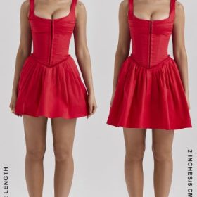 Cupid Scarlet Pleated Mini Dress - Image 14