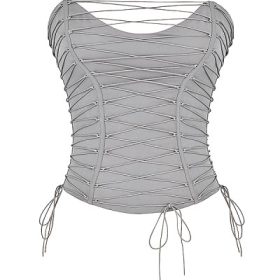 Mirabelle Smoke Lace Up Corset - Image 2