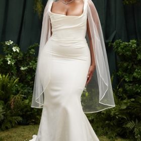 Simone White Soft Tulle Veil - Image 2