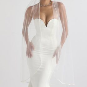 Simone White Soft Tulle Veil - Image 9