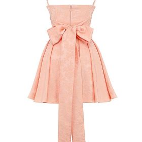 Rosalinda Peach Jacquard Mini Bow Gown - Image 4