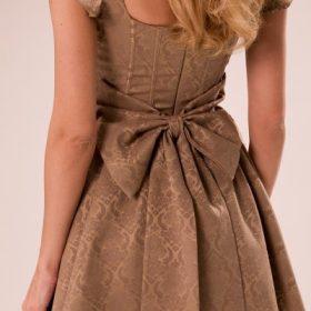 Saasha Gold Jacquard Mini Dress - Image 3