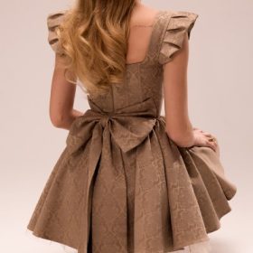 Saasha Gold Jacquard Mini Dress - Image 4