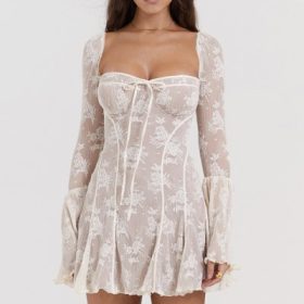 Analissa Vintage Cream Lace Corset Dress - Image 5