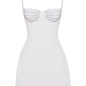 Grace Ivory Crystallised Mini Dress - Image 2