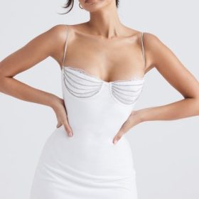 Grace Ivory Crystallised Mini Dress - Image 12