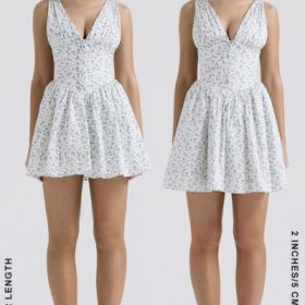 Fabrizia White Bluebell Print Corset Mini Dress - Image 3