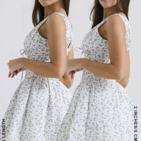Fabrizia White Bluebell Print Corset Mini Dress - Image 4
