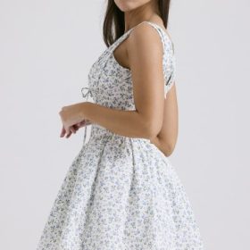 Fabrizia White Bluebell Print Corset Mini Dress - Image 10