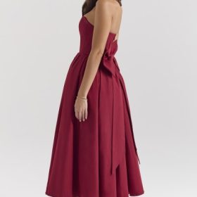 Pandora Berry Strapless Detachable Bow Midi Dress - Image 5