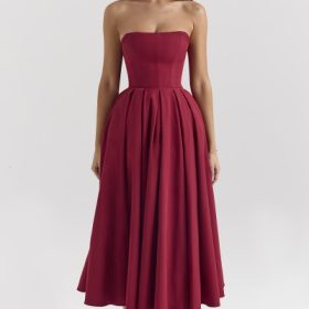 Pandora Berry Strapless Detachable Bow Midi Dress - Image 7