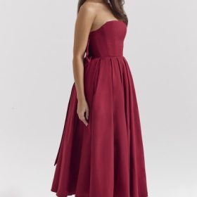 Pandora Berry Strapless Detachable Bow Midi Dress - Image 9