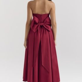 Pandora Berry Strapless Detachable Bow Midi Dress - Image 10