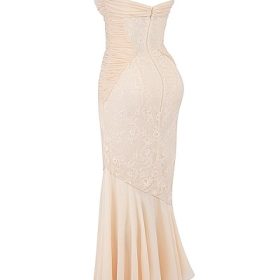 Felicia Vanilla Chiffon & Lace Gown - Image 3