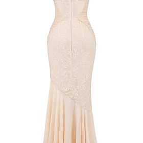 Felicia Vanilla Chiffon & Lace Gown - Image 4