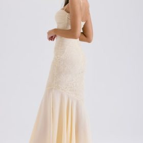 Felicia Vanilla Chiffon & Lace Gown - Image 10