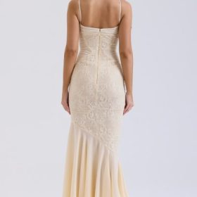 Felicia Vanilla Chiffon & Lace Gown - Image 11