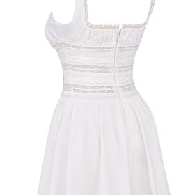 Tiffani White Lace Trim Mini Dress - Image 3