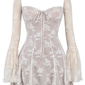 Analissa Vintage Cream Lace Corset Dress - Image 2