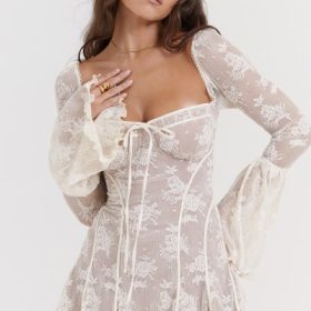 Analissa Vintage Cream Lace Corset Dress - Image 10