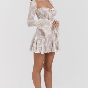 Analissa Vintage Cream Lace Corset Dress - Image 12