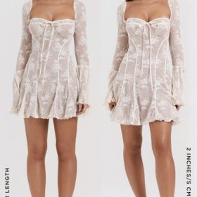Analissa Vintage Cream Lace Corset Dress - Image 17