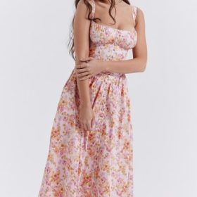 Tatiana Pink Print Midi Sundress - Image 5