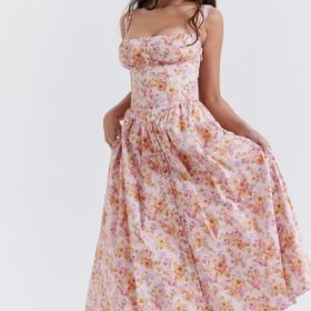 Tatiana Pink Print Midi Sundress - Image 8