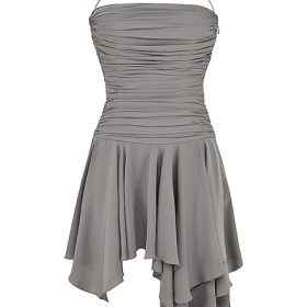 Valeria Smoke Gathered Asymmetric Dress - Image 2