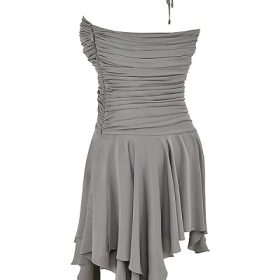 Valeria Smoke Gathered Asymmetric Dress - Image 3