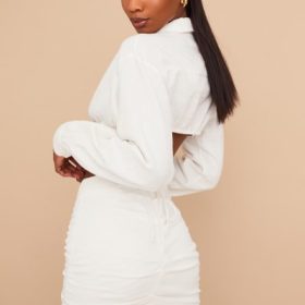 Iris Off White Wrap Around Cropped Shirt - Image 12