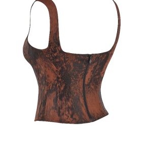 Rafa Antique Copper Satin Longline Corset - Image 3