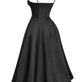 Mademoiselle Black Tulle Midi Dress - Image 3