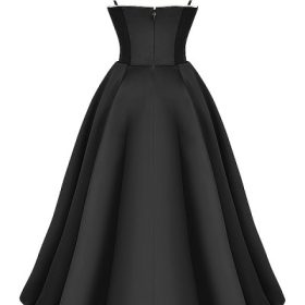 Mademoiselle Black Tulle Midi Dress - Image 4
