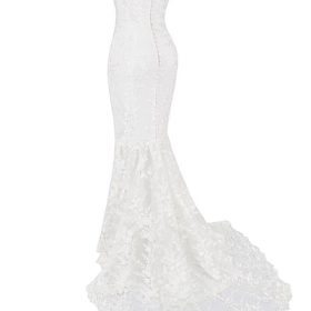 Solene White Lace Bridal Gown - Image 3