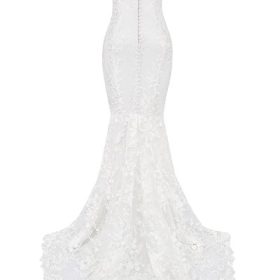 Solene White Lace Bridal Gown - Image 4
