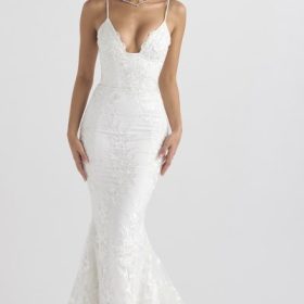 Solene White Lace Bridal Gown - Image 6