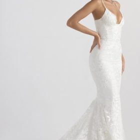 Solene White Lace Bridal Gown - Image 11